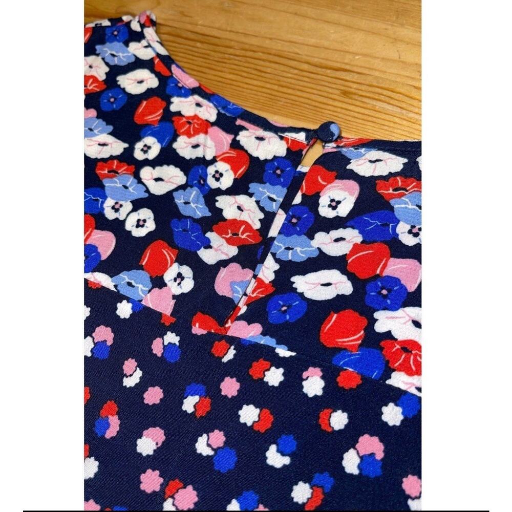 Preppy Boden Women's Floral Blouse Size 4 Navy Multicolor Viscose British Ditsy - Picture 11 of 12
